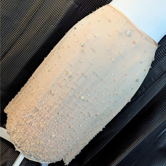 NWT! HEIDI WEISEL/NEIMAN MARCUS! PURE SILK! CHAMPAGNE PINK BEADED